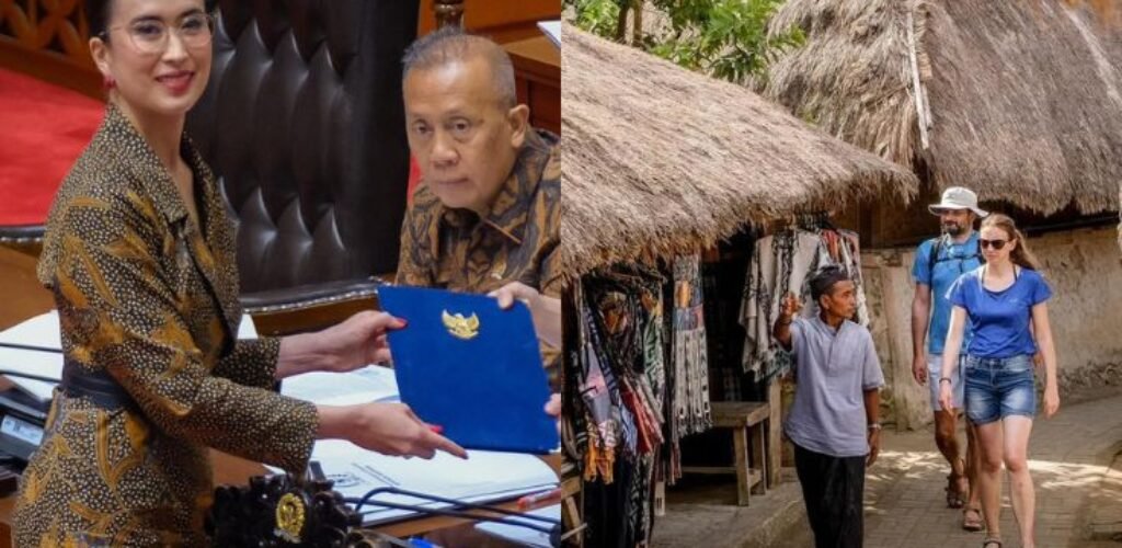 Submission of the Tourism Bill by Minister of Tourism Widiyanti Putri (left), Tourism in Indonesia (right) Submission of the Tourism Bill by Minister of Tourism Widiyanti Putri (left), Tourism in Indonesia (right)