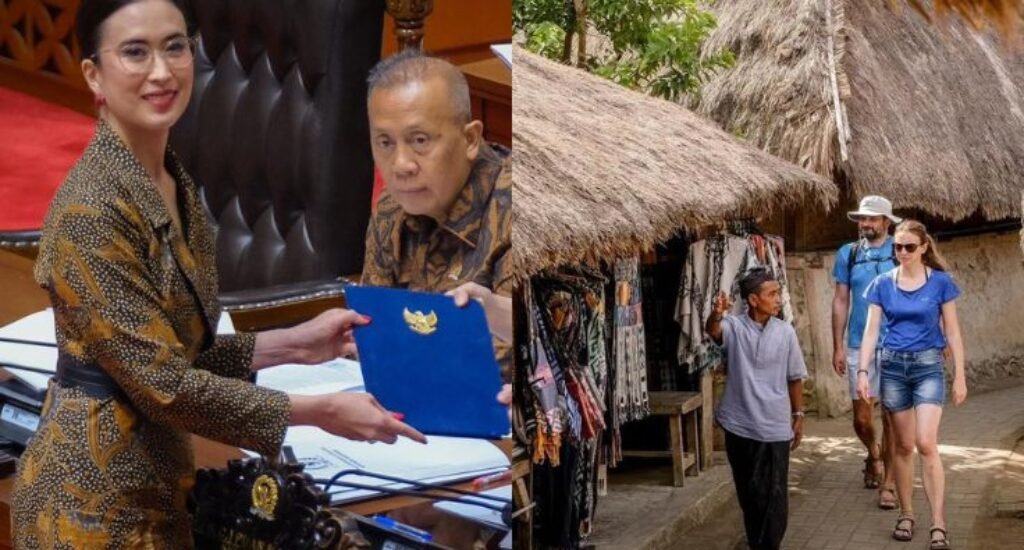 Submission of the Tourism Bill by Minister of Tourism Widiyanti Putri (left), Tourism in Indonesia (right) Submission of the Tourism Bill by Minister of Tourism Widiyanti Putri (left), Tourism in Indonesia (right)